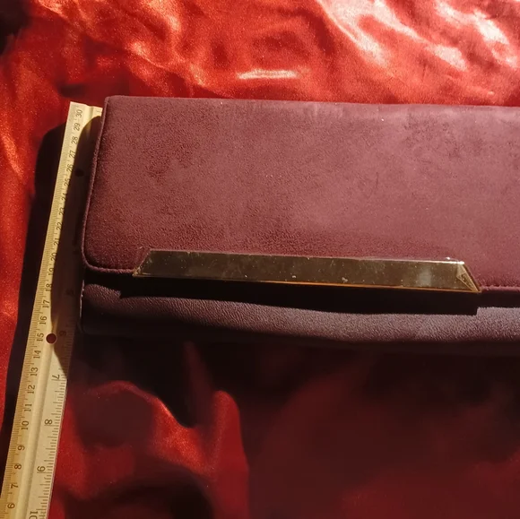 Very rare Burgundy Cato two way 2way bag clutch gold hardware chain handle - Picture 4 of 16